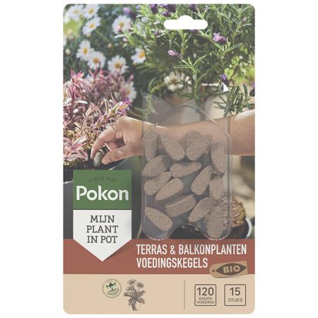 Pokon Bio Terras & Balkon Planten Voedingskegels 15 stuks - afbeelding 1