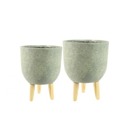 Pot set van 2 Ruth groen D32 H41