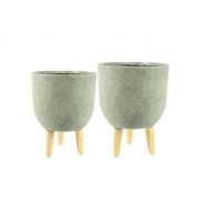 Pot set van 2 Ruth groen D32 H41