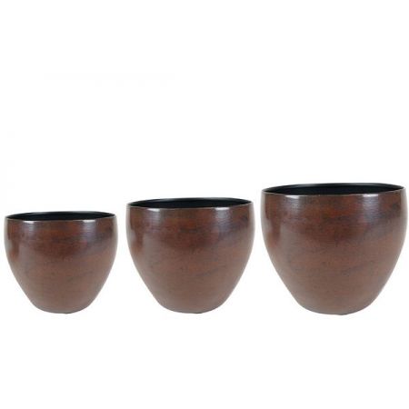 Pot set van 3 Kian bronze D21 H16