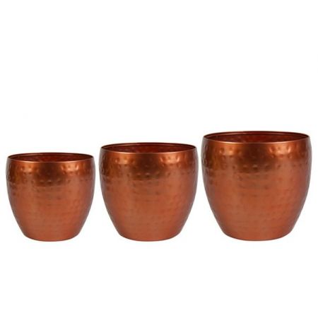 Pot set van 3 Kody shiny copper D21 H16