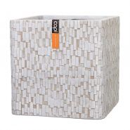 Pot vierkant  Stone 41x41x41 ivoor