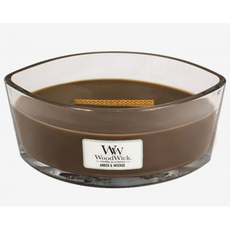 WoodWick Amber & Incense Ellipse Candle - afbeelding 1