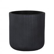 Pot stripes Washed black - D 24 x H 24 cm