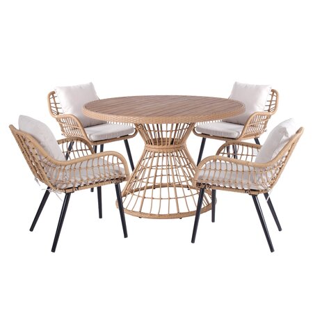 Royal Seasons COCOON Dining set 4p Naturel - afbeelding 1