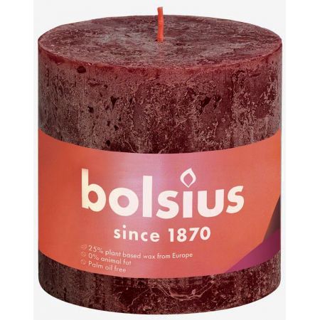 Rustiek stompkaars 100/100  Velvet Red