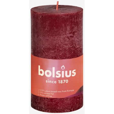 Rustiek stompkaars 100/50  Velvet Red