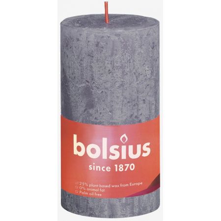 Rustiek stompkaars 130/68  Frosted Lavender