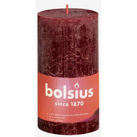 Rustiek stompkaars 130/68  Velvet Red