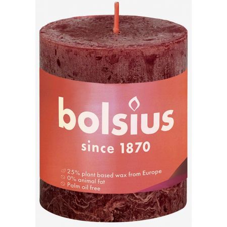 Rustiek stompkaars 80/68  Velvet Red