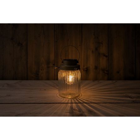 Solar Glazen Pot Met Retro Lamp 11X18Cm