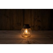 Solar Glazen Pot Rond Met Retro Lamp 15X15Cm