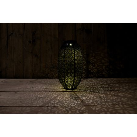 Solar Lantaarn Metaal Zwart 20X36Cm/1Led Warm Wit