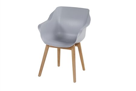 Sophie Teak Armchair misty grey natural teak