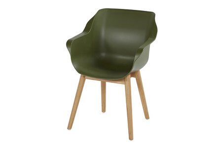 Sophie Teak Armchair moss green natural teak