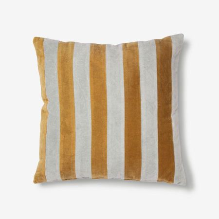 striped cushion velvet grey/gold (50x50) - afbeelding 1