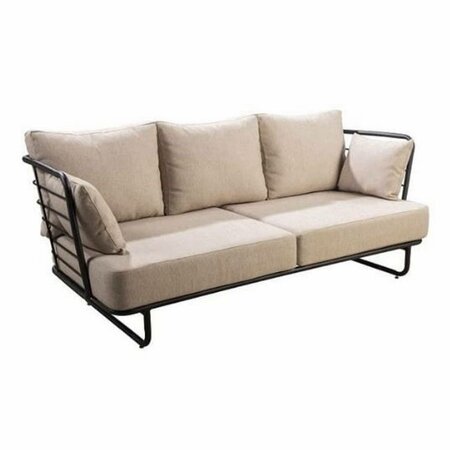 Taiyo sofa 3 seater alu black/flax beige