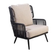 Tsubasa lounge chair alu black/rope black/flax beige