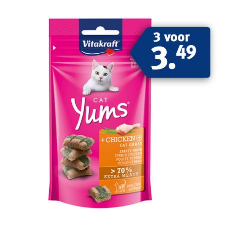 Vitakraft Cat Yums kip&kattengras 40 gr