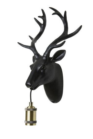 Wandlamp DEER Mat Zwart - 30 x 17,5 x 40 cm